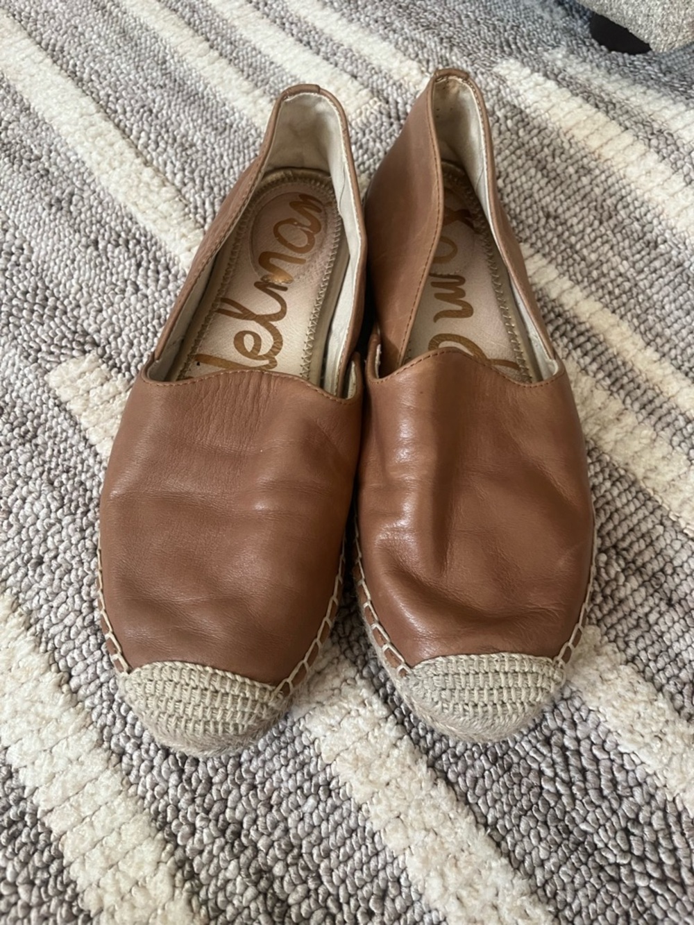 Sam Edelman Tan Leather Espadrille Flats